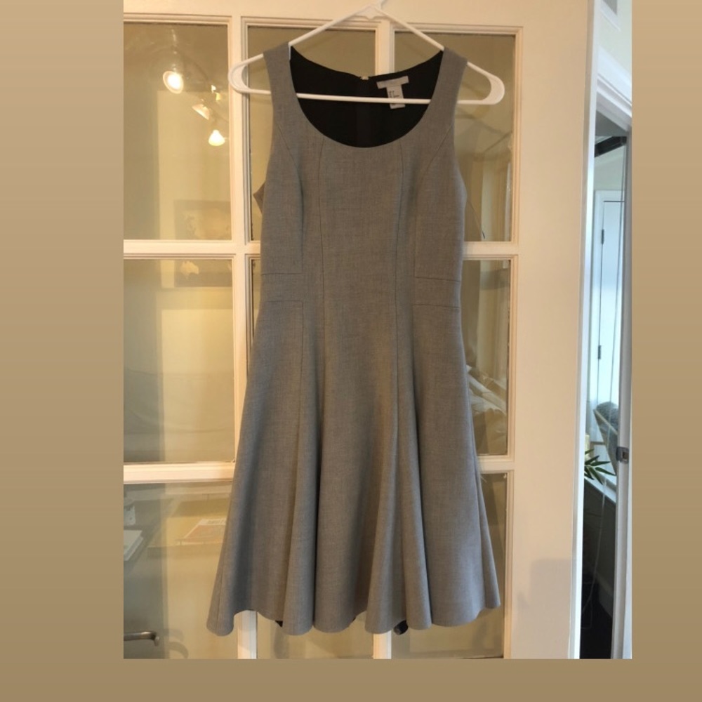 H&M Light Gray Fit Flare Dress Womens Size 4